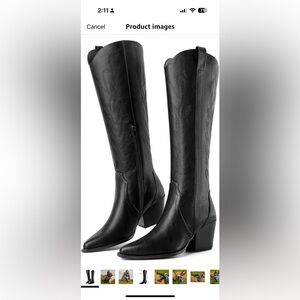 Knee high cowboy boots in black size 6